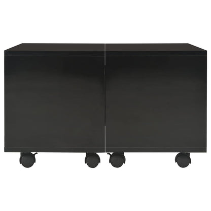 Couchtisch Hochglanz-Schwarz 60x60x35 cm Holzwerkstoff