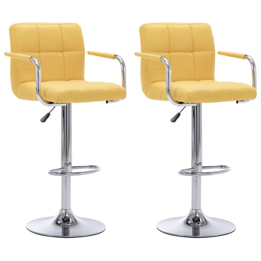 Barhocker 2 Stk. Gelb Stoff