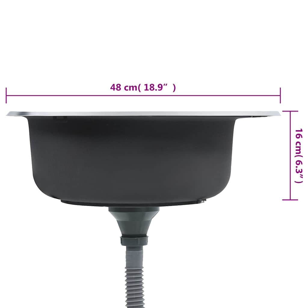 Einbauspüle mit Sieb und Siphon Edelstahl