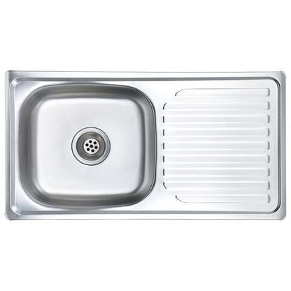 Einbauspüle mit Sieb und Siphon Edelstahl