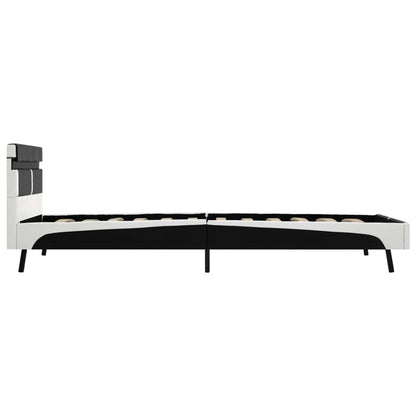 Bettgestell mit LED Schwarz Kunstleder 90x200 cm