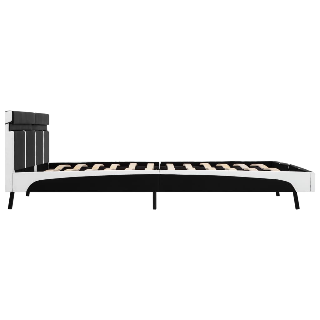 Bettgestell mit LED Schwarz Kunstleder 180x200 cm