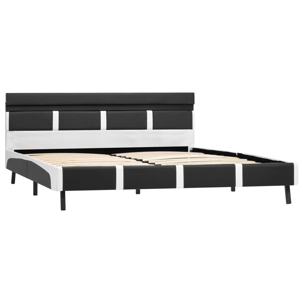 Bettgestell mit LED Grau Kunstleder 160x200 cm
