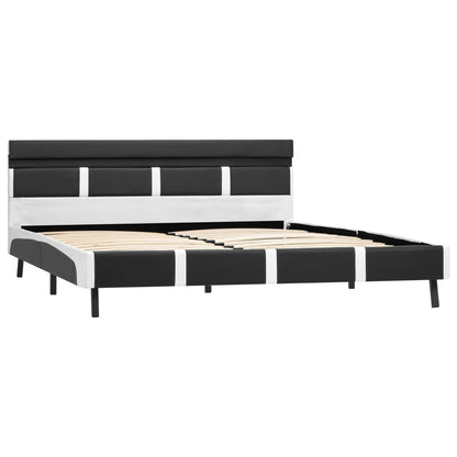 Bettgestell mit LED Grau Kunstleder 160x200 cm
