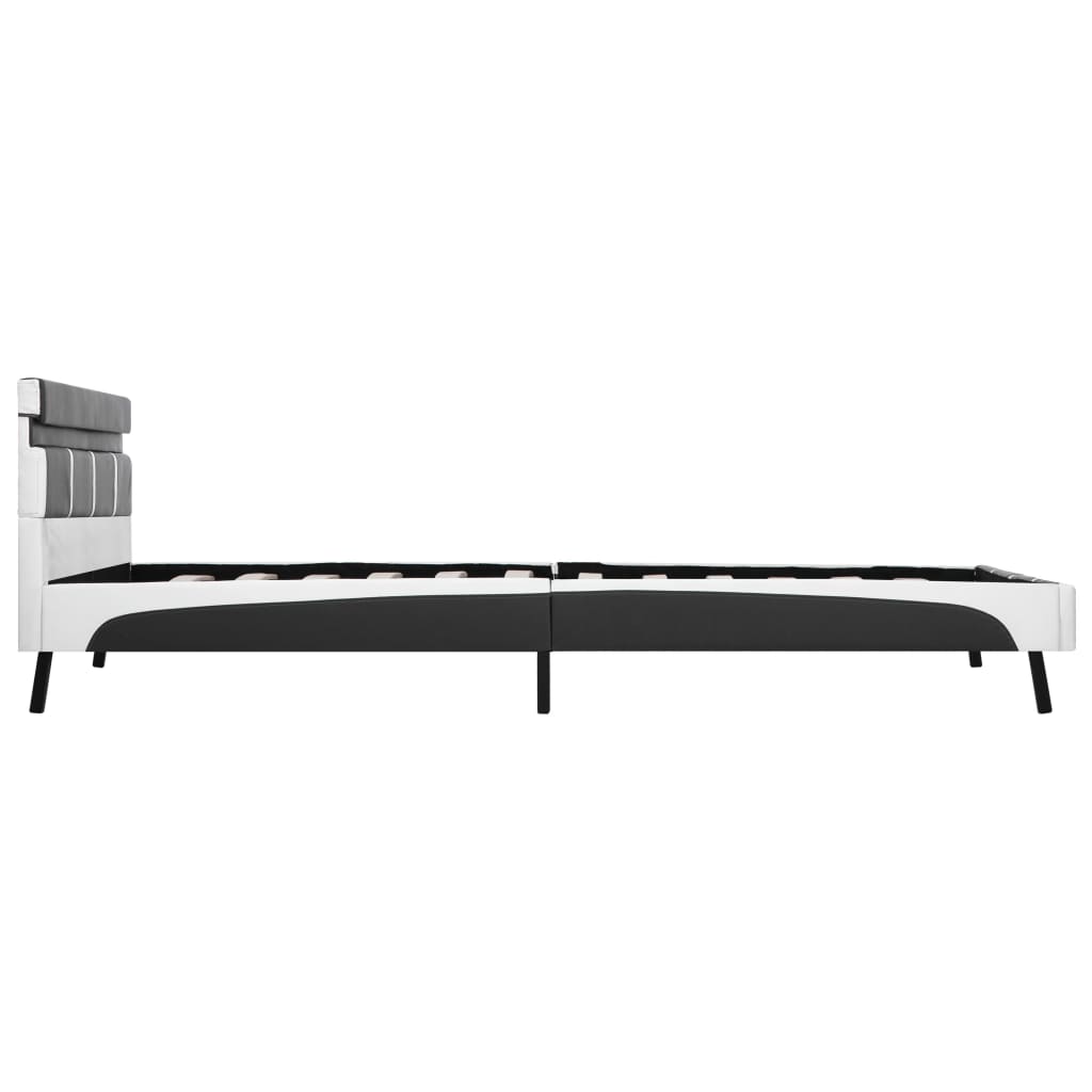 Bettgestell mit LED Grau Kunstleder 160x200 cm