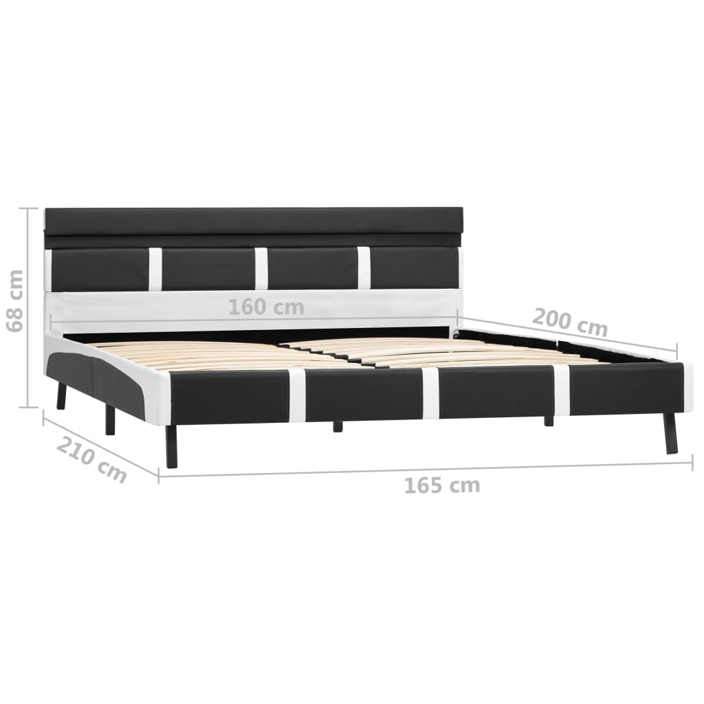 Bettgestell mit LED Grau Kunstleder 160x200 cm