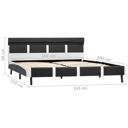 Bettgestell mit LED Grau Kunstleder 160x200 cm
