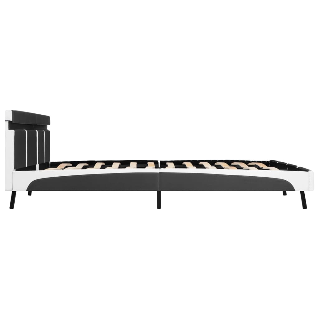 Bettgestell mit LED Grau Kunstleder 180x200 cm