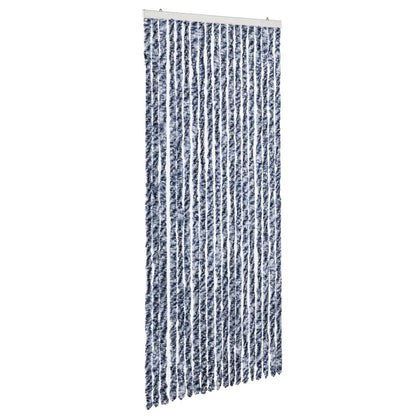 Insektenschutz-Vorhang Blau, Weiß und Silbern 56x185cm Chenille