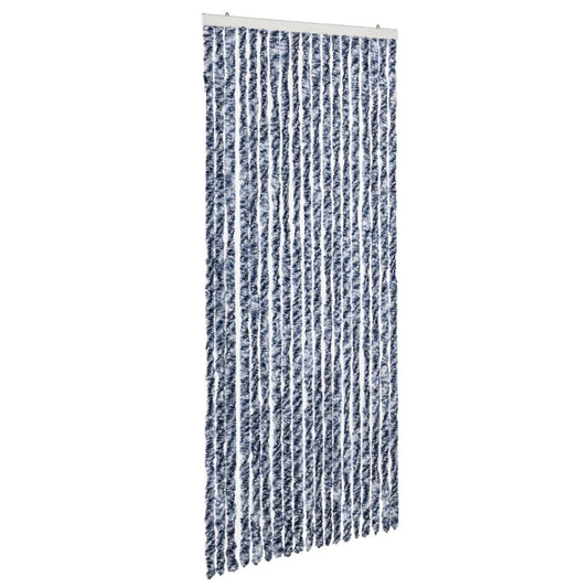 Insektenschutz-Vorhang Blau, Weiß und Silbern 56x185cm Chenille