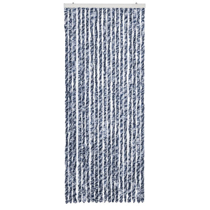 Insektenschutz-Vorhang Blau, Weiß und Silbern 56x185cm Chenille