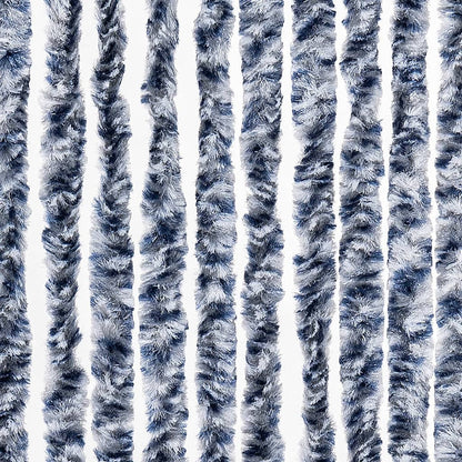 Insektenschutz-Vorhang Blau, Weiß und Silbern 56x185cm Chenille