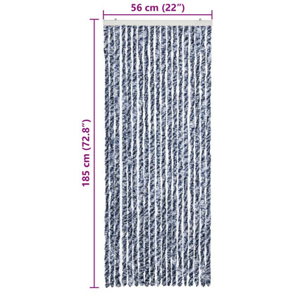 Insektenschutz-Vorhang Blau, Weiß und Silbern 56x185cm Chenille