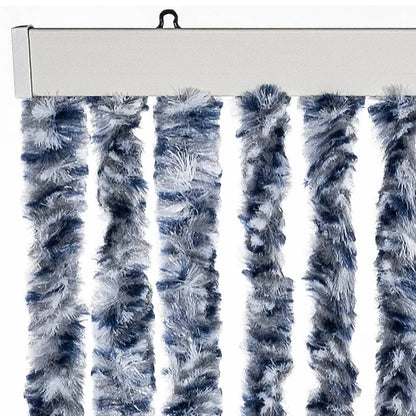 Insektenschutz-Vorhang Blau Weiß Silbern 100x220cm Chenille