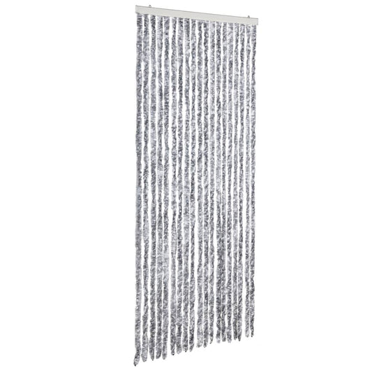 Insektenschutz-Vorhang Weiß und Grau 56x185 cm Chenille