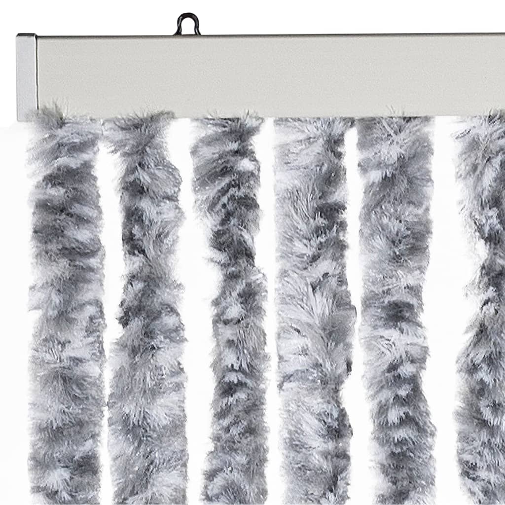 Insektenschutz-Vorhang Weiß und Grau 56x185 cm Chenille