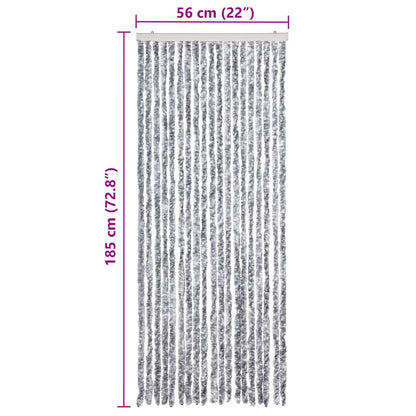 Insektenschutz-Vorhang Weiß und Grau 56x185 cm Chenille
