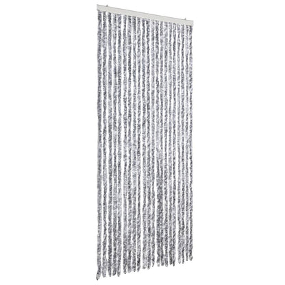 Insektenschutz-Vorhang Weiß und Grau 90x220 cm Chenille