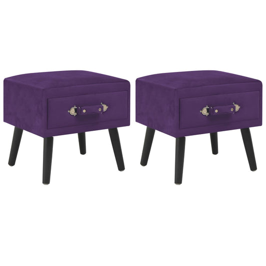 Nachttische 2 Stk. Dunkelviolett 40 x 35 x 40 cm Samt