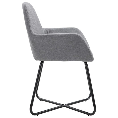 Spisestuestole 2 stk Lysegrå Stof