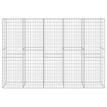 Gabionenwand mit Abdeckung Verzinkter Stahl 300 x 50 x 200 cm