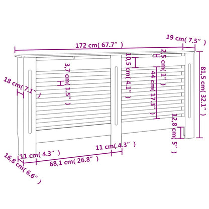 Heizkörperabdeckung Weiß 172×19×81,5 cm MDF