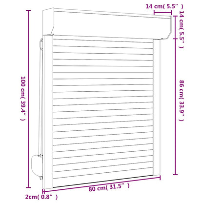 Rollladen Aluminium 80x100 cm Weiß