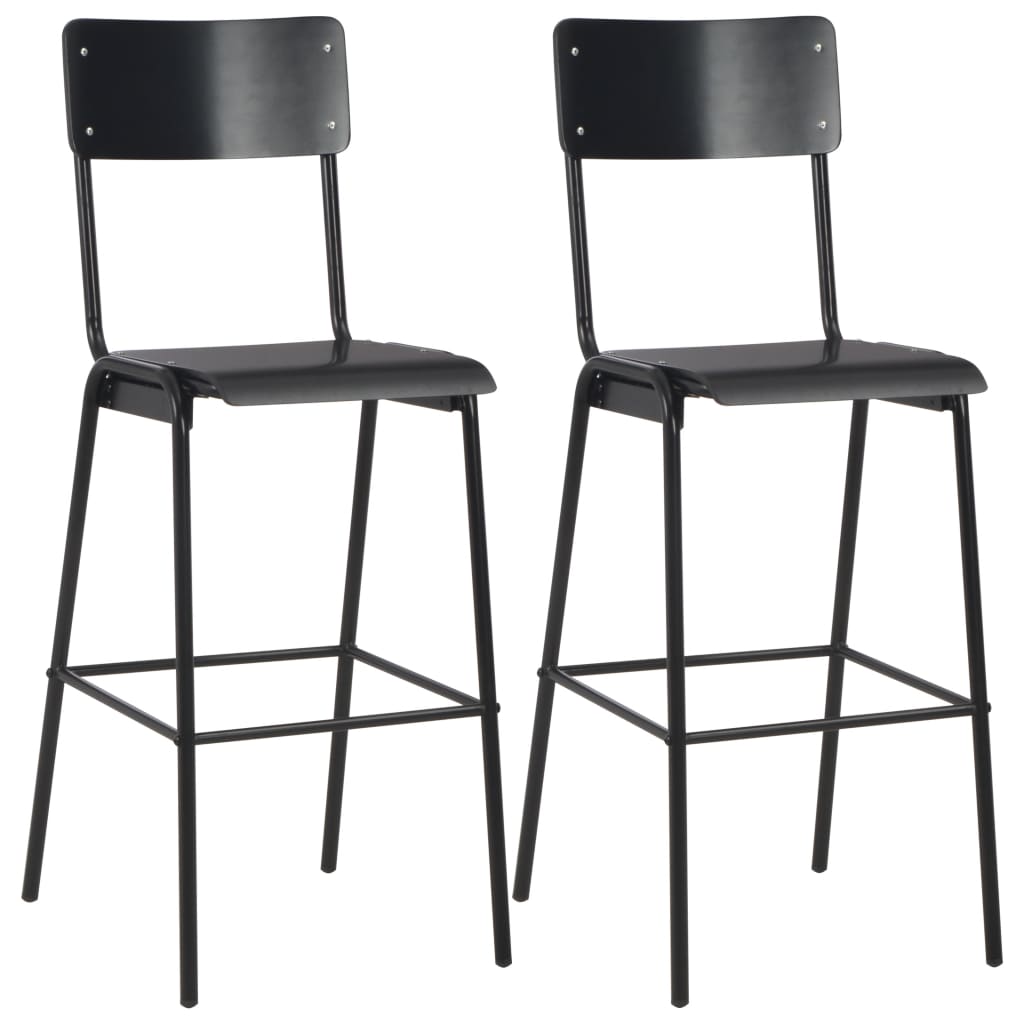 3-teiliges Bar-Set Stahl Schwarz