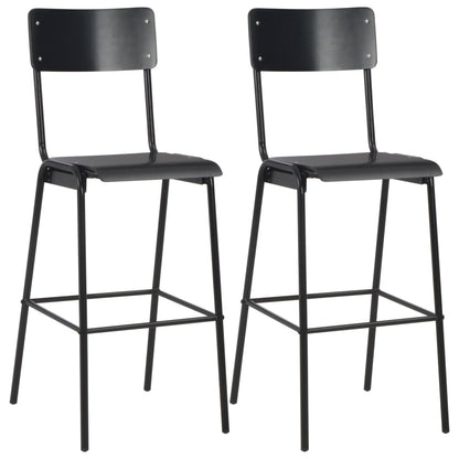 3-teiliges Bar-Set Stahl Schwarz