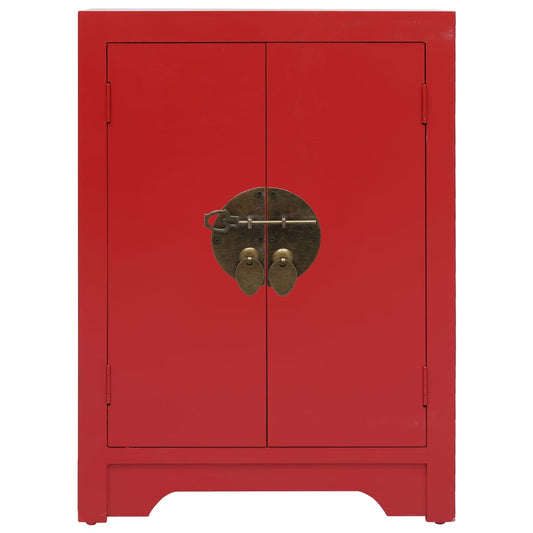 Nachttisch Rot 38×28×52 cm Paulownia Holz