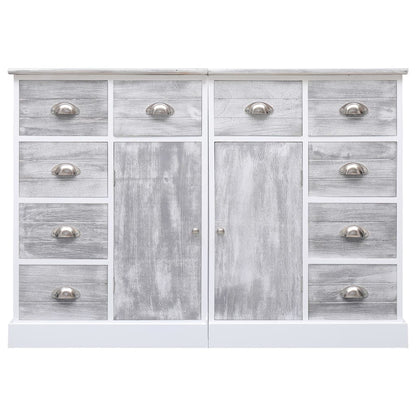 Sideboard mit 10 Schubladen Grau 113x30x79 cm Holz
