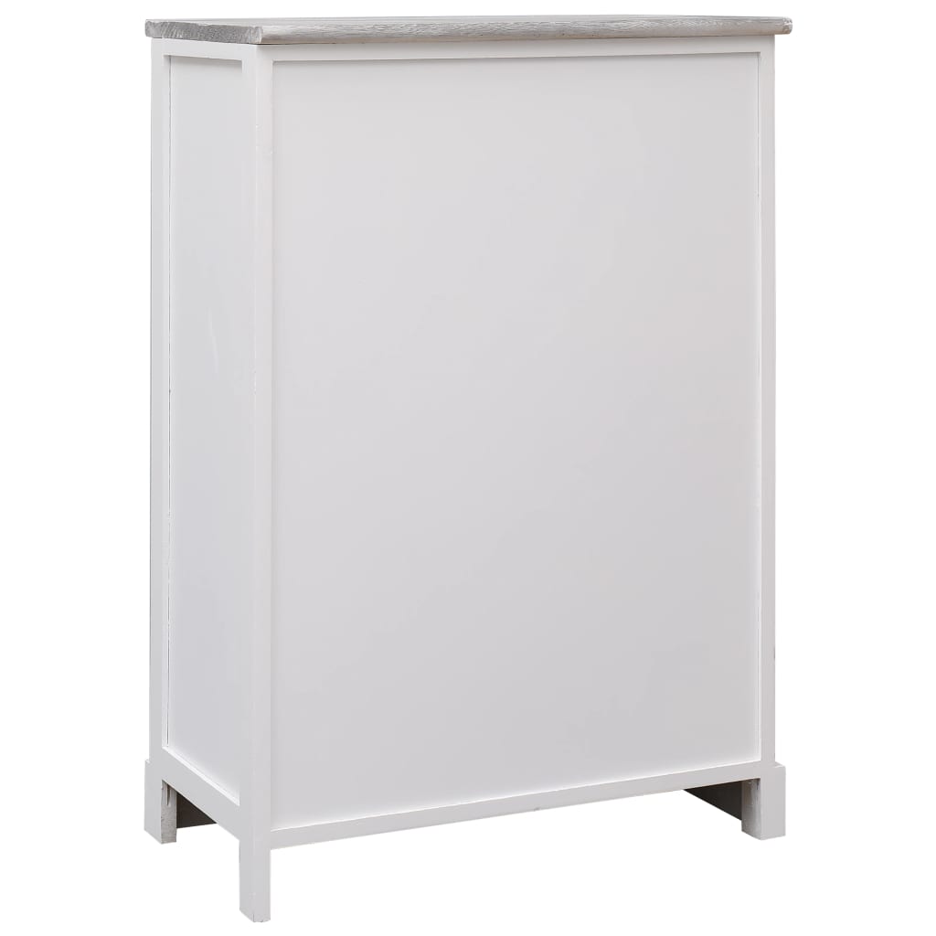 Sideboard mit 10 Schubladen Grau 113x30x79 cm Holz