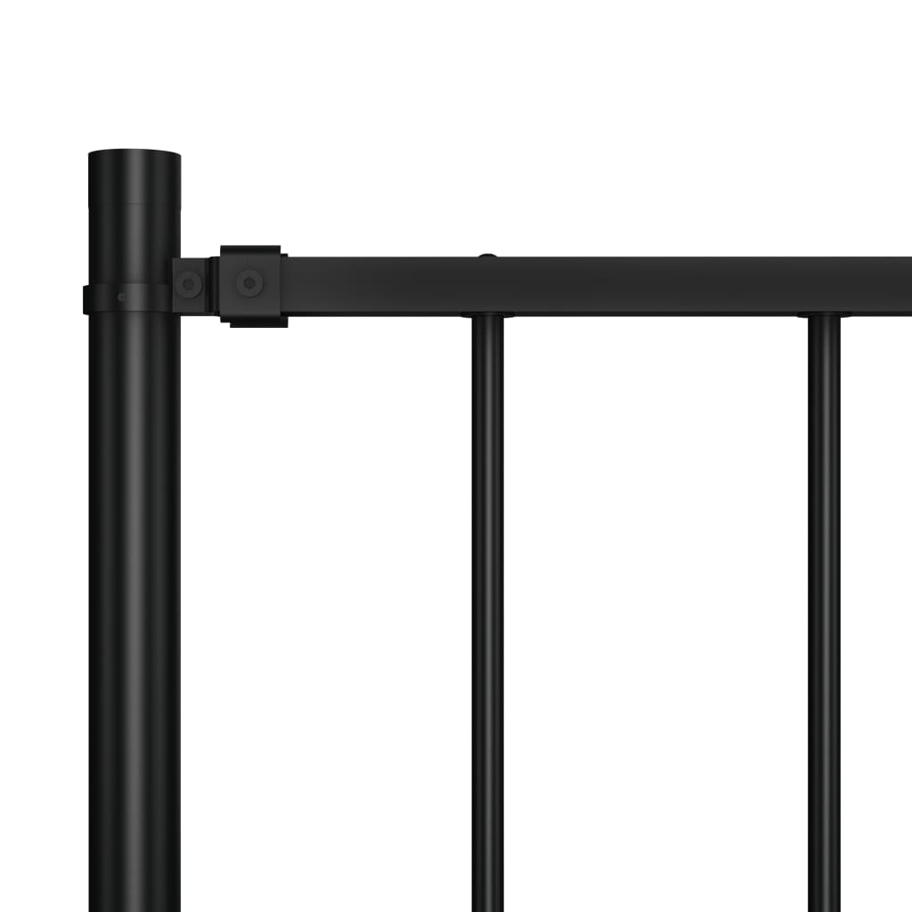 Zaunelement mit Pfosten Pulverbeschichteter Stahl 1,81x0,75 m Schwarz