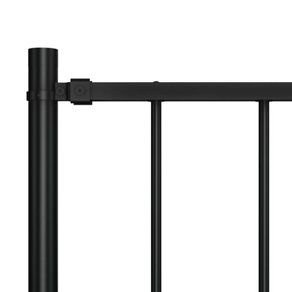 Zaunelement mit Pfosten Pulverbeschichteter Stahl 1,81x0,75 m Schwarz