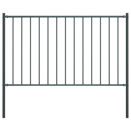 Zaunelement mit Pfosten Pulverbeschichteter Stahl 1,81x1,25 m Anthrazit