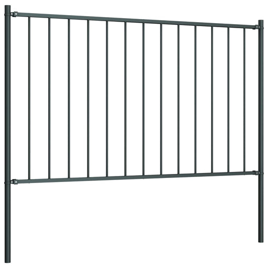 Zaunelement mit Pfosten Pulverbeschichteter Stahl 1,81x1,25 m Anthrazit