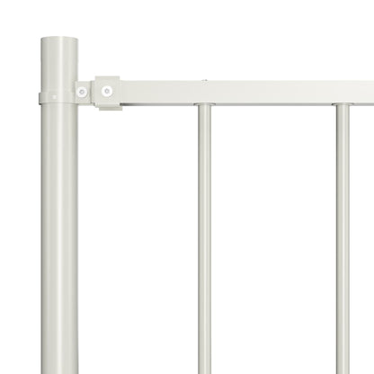Zaunelement mit Pfosten Pulverbeschichteter Stahl 1,81x0,75 m Weiß