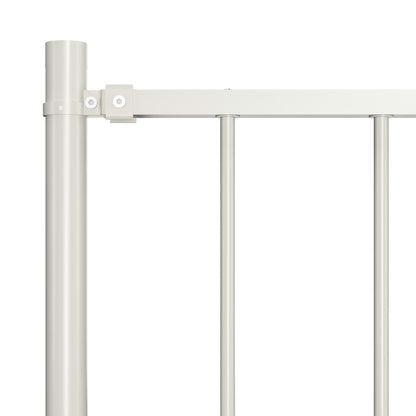 Zaunelement mit Pfosten Pulverbeschichteter Stahl 1,81x1,25 m Weiß