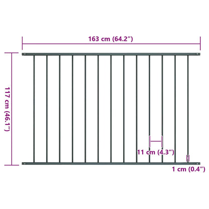 Zaunelement Pulverbeschichteter Stahl 1,7x1,25 m Anthrazit