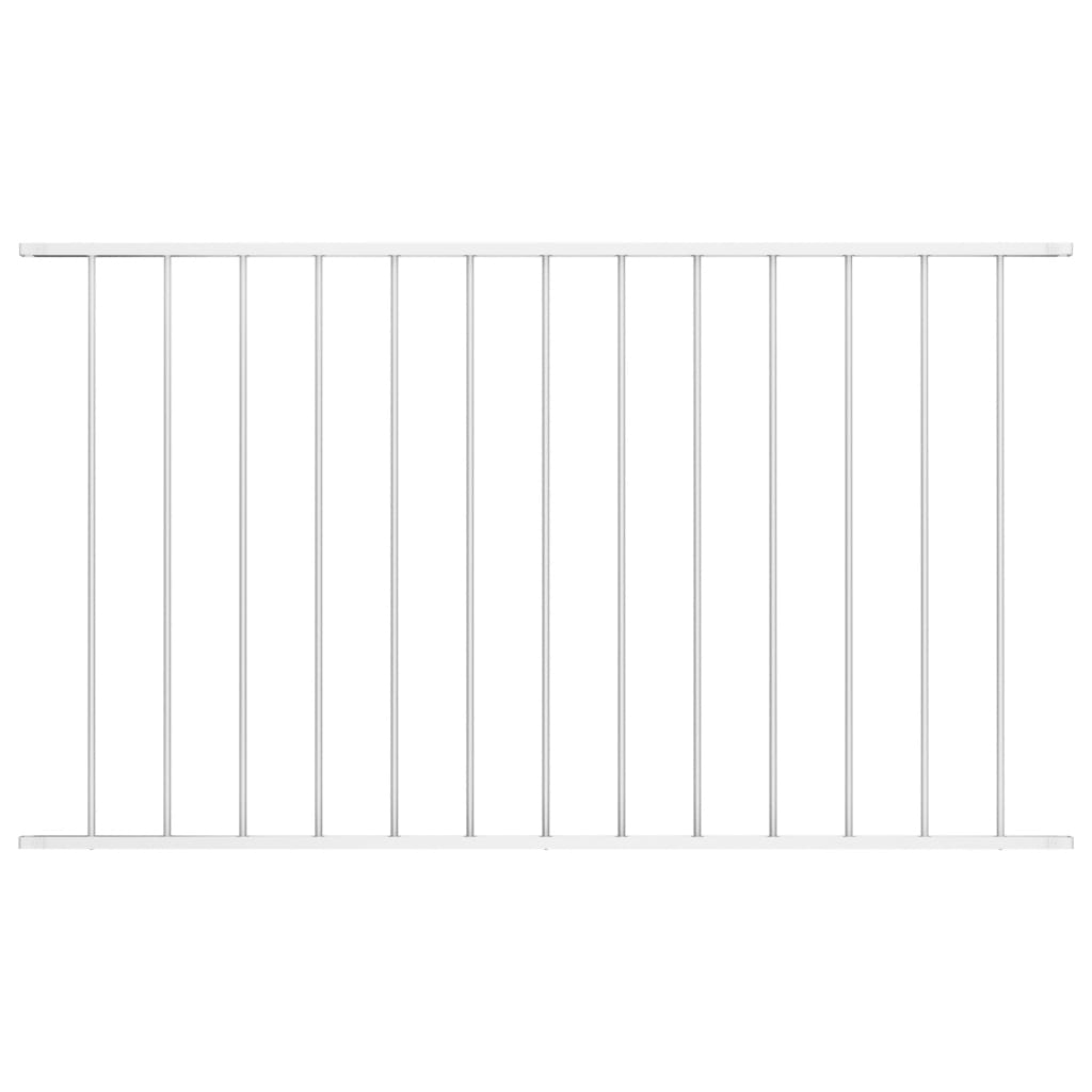 Zaunelement Pulverbeschichteter Stahl 1,7x1,25 m Weiß