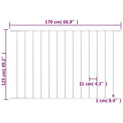 Zaunelement Pulverbeschichteter Stahl 1,7x1,25 m Weiß
