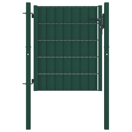 Hegnslåg PVC og Stål 100x81 cm Grøn