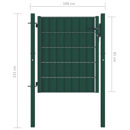 Hegnslåg PVC og Stål 100x81 cm Grøn