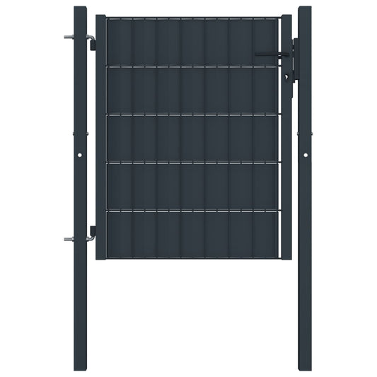 Hegnslåg PVC og Stål 100x101 cm Antracit