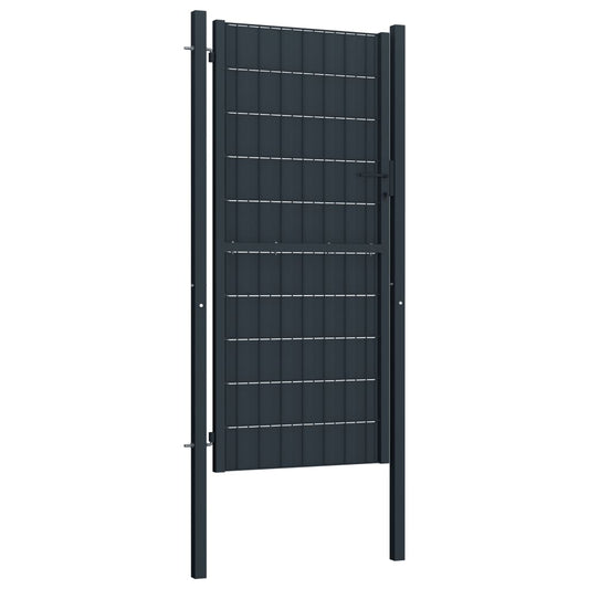 Hegnslåg PVC og Stål 100x164 cm Antracit