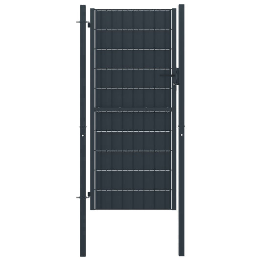 Hegnslåg PVC og Stål 100x204 cm Antracit