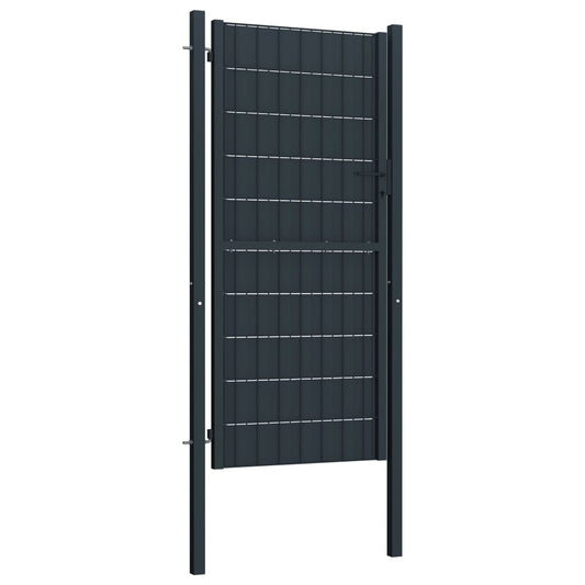 Hegnslåg PVC og Stål 100x204 cm Antracit