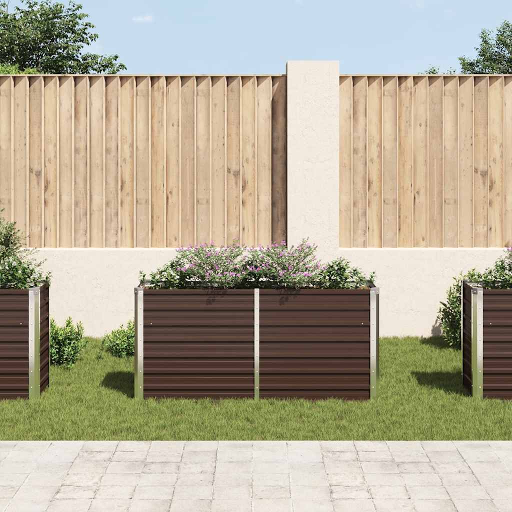 Garten-Hochbeet Braun 160 x 40 x 77 cm Verzinkter Stahl