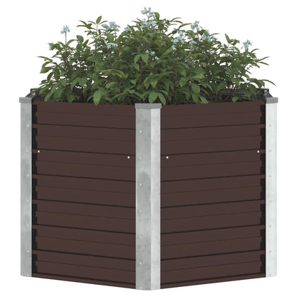 Garten-Hochbeet Braun 129 x 129 x 77 cm Verzinkter Stahl
