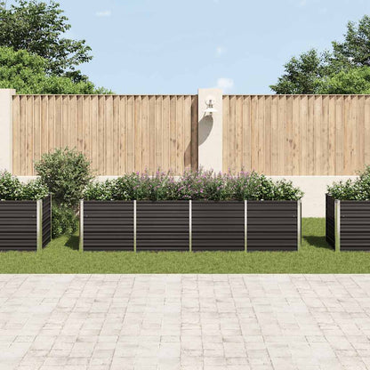 Garten-Hochbeet Anthrazit 320 x 80 x 77 cm Verzinkter Stahl
